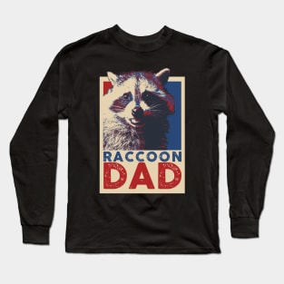 Raccoon Dad Pop Art Style Long Sleeve T-Shirt